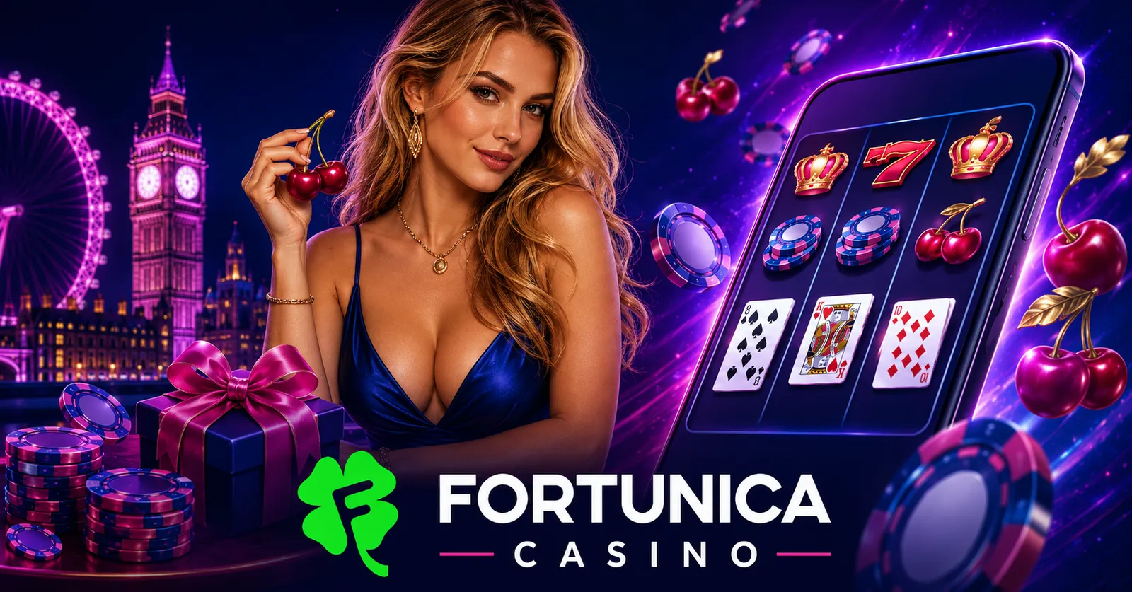 Fortunica Casino welcome banner for UK players